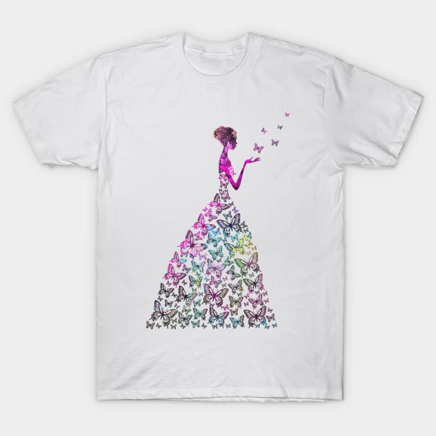 Woman Abstract Dress 2 T-Shirt by Invisibleman17